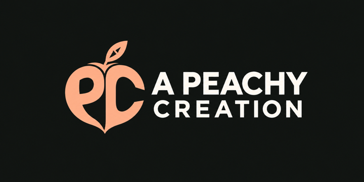 A Peachy Creation. APC peach monogram with an A shaped leaf.